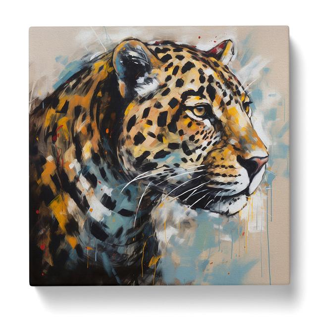 Leopard Gestural Art Rosdorf Park Size: 50cm H x 50cm W x 3cm D on Productcaster.