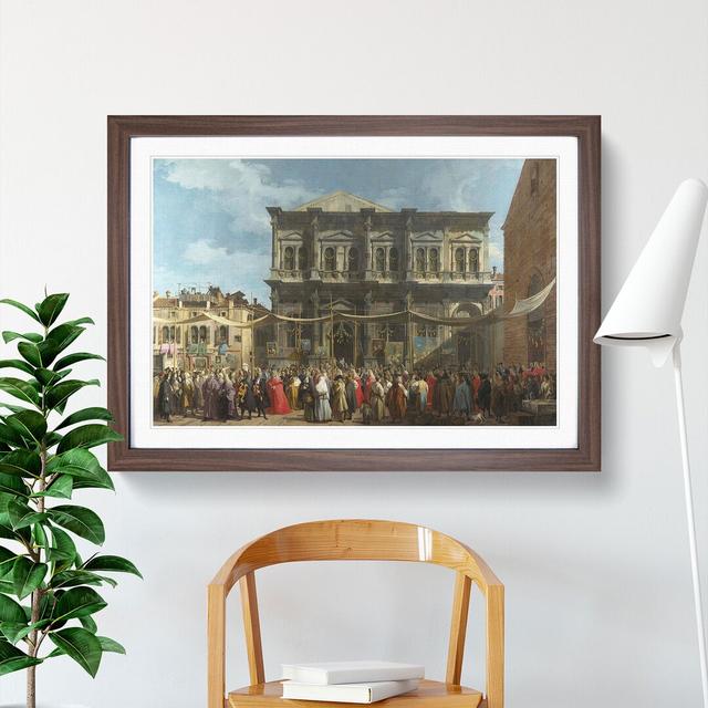 The Feast Day of St Roch by Giovanni Canaletto - Picture Frame Painting East Urban Home Size: 36cm H x 48cm W x 2cm D, Frame Option: Walnut on Productcaster.