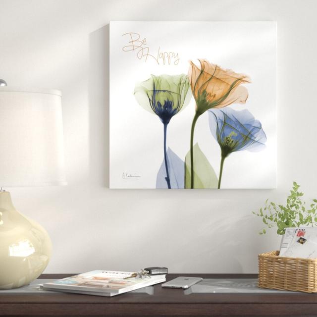 Gentian Be Happy - Wrapped Canvas Print East Urban Home Size: 76 cm H x 76 cm W on Productcaster.