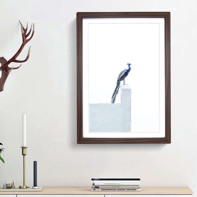 Peacock in Abstract - Picture Frame Graphic Art Print East Urban Home Size: 65cm H x 48cm W x 2cm D, Frame Option: Walnut Framed on Productcaster.