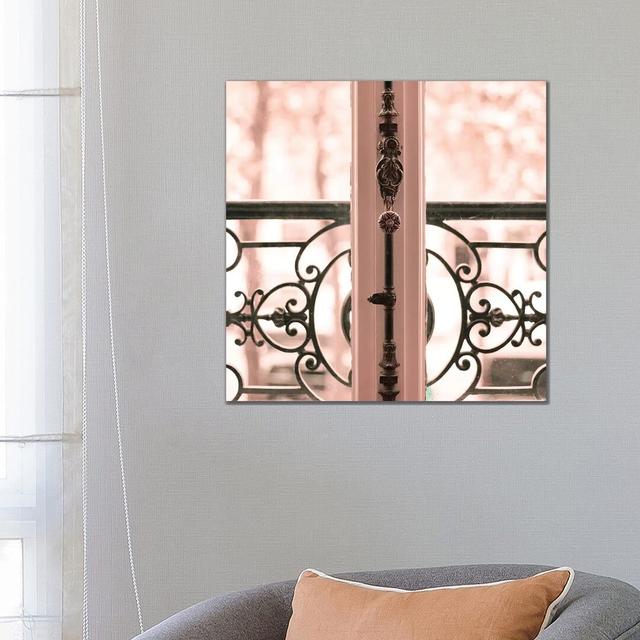 Parisian Balcony by Caroline Mint - Print on Canvas Rosalind Wheeler Size: 66.04cm H x 66.04cm W x 1.91cm D, Format: Wrapped Canvas on Productcaster.