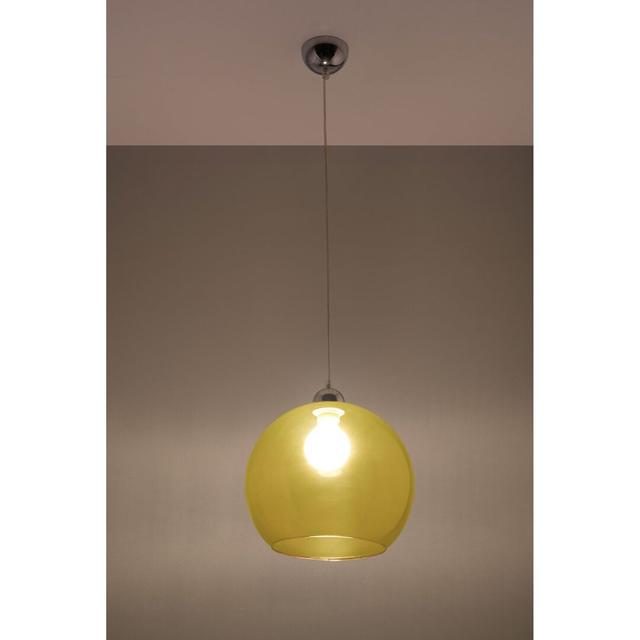 Remmy 1 - Light Sliver Sphere Pendant Latitude Run Shade Colour: Yellow on Productcaster.