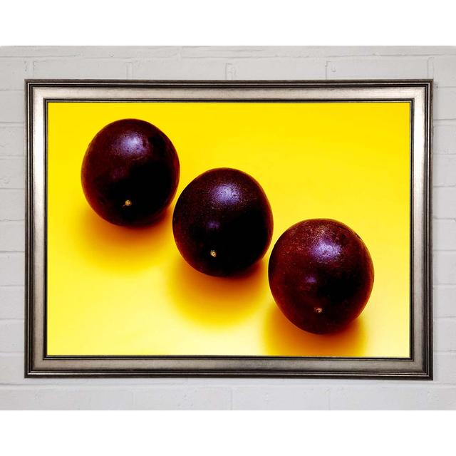 Plums Trio - Single Picture Frame Art Prints Brayden Studio Size: 59.7cm H x 84.1cm W x 1.5cm D on Productcaster.