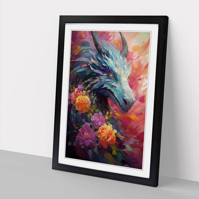 Dragon Impressionism Happy Larry Format: Black Framed, Size: 34cm H x 25cm W on Productcaster.