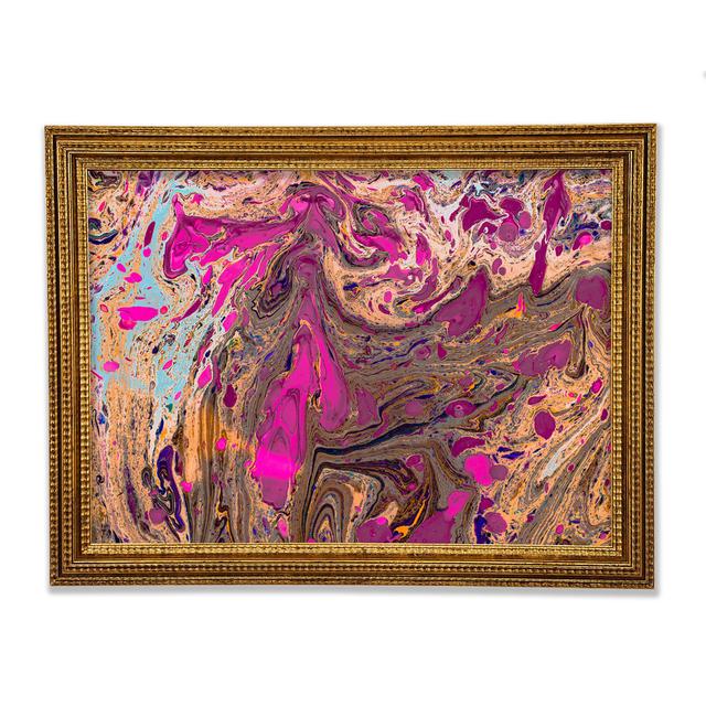 Oily Paint Flows Framed Print Ivy Bronx Size: 59.1cm H x 84.1cm W x 3cm D on Productcaster.