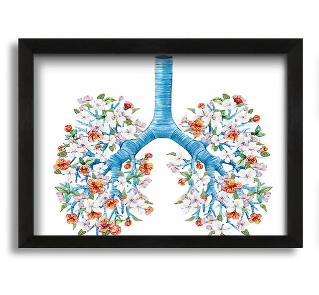 Tree Blossom Lungs - Picture Frame Graphic Art on Canvas Ophelia & Co. Size: 60cm H x 84cm W x 10cm D on Productcaster.