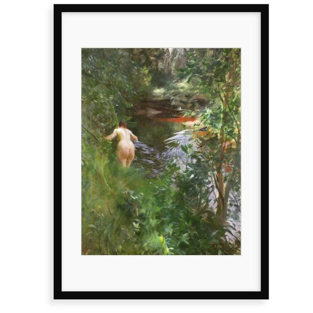 'In Gopsmor (Nude by a Stream)' Painting Marlow Home Co. Size: 40 cm H x 30 cm W x 2.3 cm D, Format: Framed Paper on Productcaster.