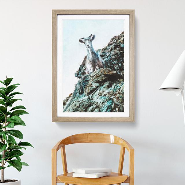 Mountain Goat Vol.1 - Picture Frame Painting East Urban Home Frame Option: Oak Framed, Size: 65cm H x 48cm W x 2cm D on Productcaster.