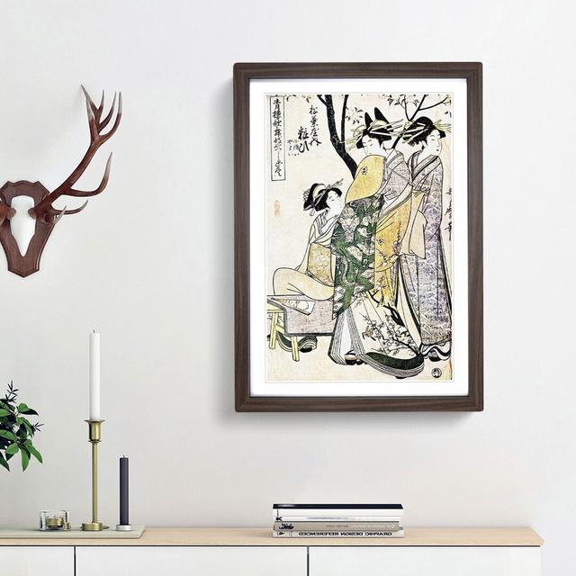 Women in Society by Kitagawa Utamaro - Picture Frame Painting Print East Urban Home Frame Option: Walnut Framed, Size: 48cm H x 36cm W x 2cm D on Productcaster.