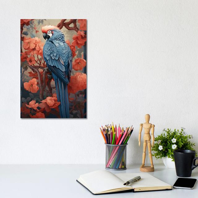 Parrot With Flowers by David Loblaw - Gallery-Wrapped Canvas Giclée on Canvas 17 Stories Format: Wrapped Canvas, Size: 30.48cm H x 20.32cm W on Productcaster.