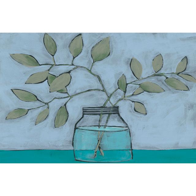 Jar Of Stems II by Regina Moore - Wrapped Canvas Painting Rosalind Wheeler Size: 30cm H x 46cm W x 3.8cm D on Productcaster.