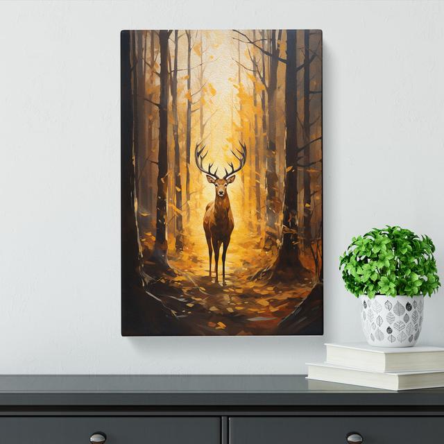 Stag In A Forest Modern - Print Alpen Home Size: 60cm H x 40cm W x 3cm D on Productcaster.