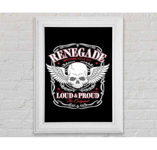 Renegade Motorcycle Co Framed Print Happy Larry Size: 84.1cm H x 142.2cm W on Productcaster.