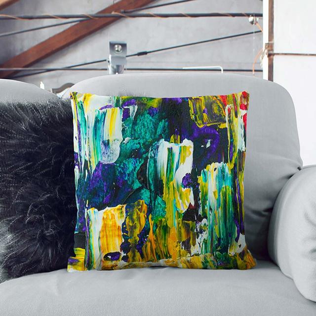 Abstract Square Throw Cushion East Urban Home Size: 55 x 55 cm, Backing Colour: White on Productcaster.