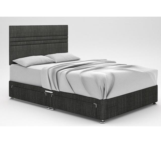 Ostara Divan Bed Base 17 Stories Storage Type: 4 Drawers, Size: Super King (6'), Colour: Charcoal on Productcaster.