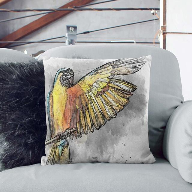 Macaw Parrot in Abstract Cushion with Filling East Urban Home Size: 40 x 40 cm on Productcaster.