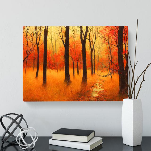 Attractive Autumn Forest - Wrapped Canvas Painting Alpen Home Size: 40cm H x 60cm W x 3cm D on Productcaster.