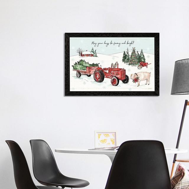 'Holiday on the Farm I - Farmy and Bright' by Anne Tavoletti - Floater Frame Typography Print on Canvas The Seasonal Aisle Size: 45.72cm H x 66.04cm W on Productcaster.