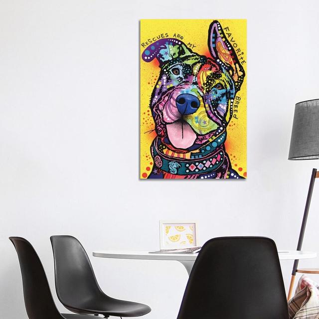 Rescues are My Favourite Breed by Dean Russo - Graphic Art Print on Canvas East Urban Home Size: 101.6cm H x 66.04cm W x 3.81cm D, Frame Option: Black on Productcaster.