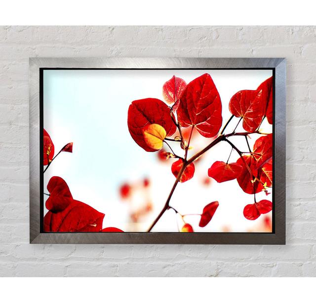 Heart Leaves - Print Ebern Designs Size: 59.7cm H x 84.1cm W x 3.4cm D, Format: Silver Framed Paper on Productcaster.