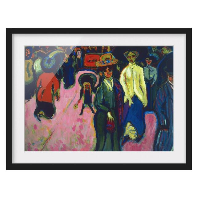 'Street, Dresden' by Ernst Ludwig Kirchner - Picture Frame Painting Print on Paper East Urban Home Frame Option: Matt black, Size: 40cm H x 55cm W on Productcaster.