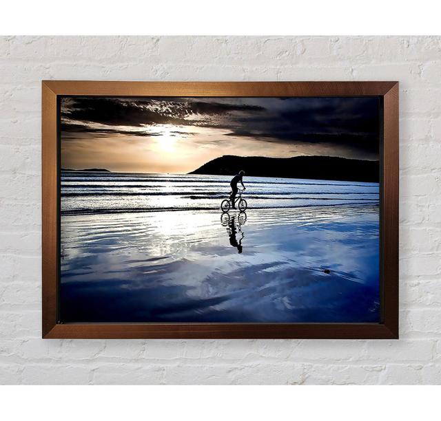 Beach Bike Ride Framed Print House of Hampton Size: 42cm H x 59.7cm W x 3.4cm D on Productcaster.