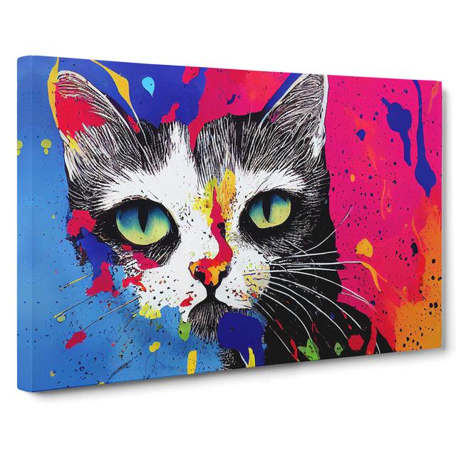 Cat Splashed Vol.6 Abstract - Wrapped Canvas Painting Marlow Home Co. Size: 50cm H x 76cm W x 3cm D on Productcaster.