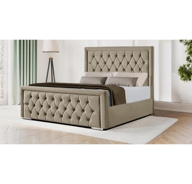 Brentley Upholstered Bed Rosdorf Park Colour: Coffee, Size: Single (90 x 190 cm) on Productcaster.