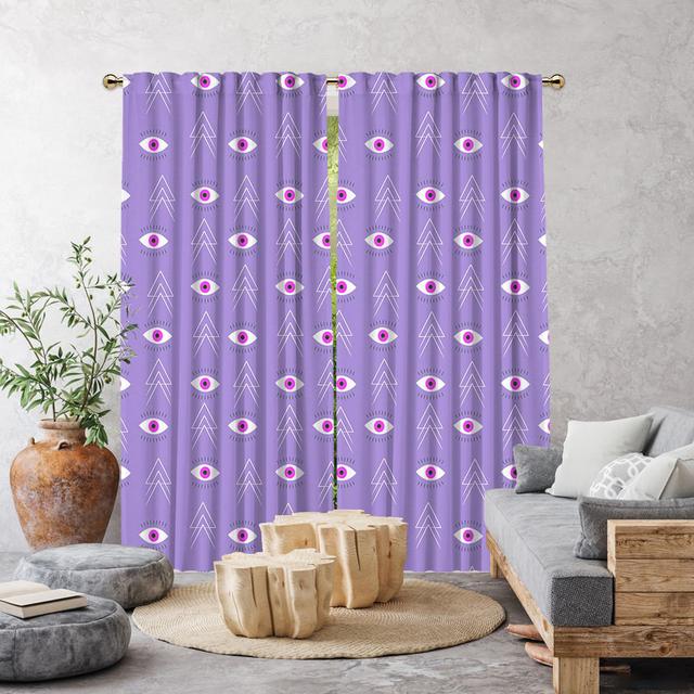 Ania Semi Sheer Curtains (Set of 2) Bloomsbury Market Colour: Purple, Panel Size: 140 x 245cm on Productcaster.