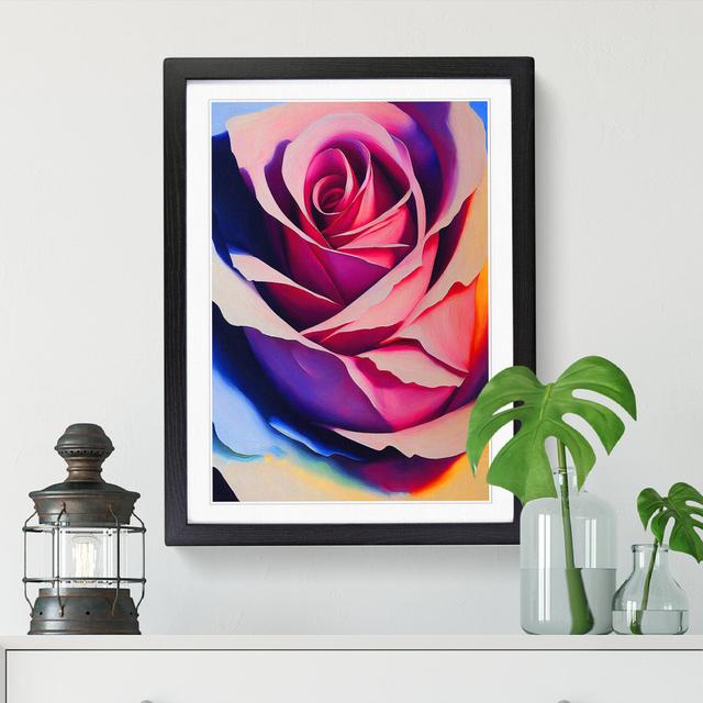 Rose Flower Painting Vol.3 - Single Picture Frame Graphic Art Big Box Art Frame Option: Black, Size: 64cm H x 46cm W x 2cm D on Productcaster.