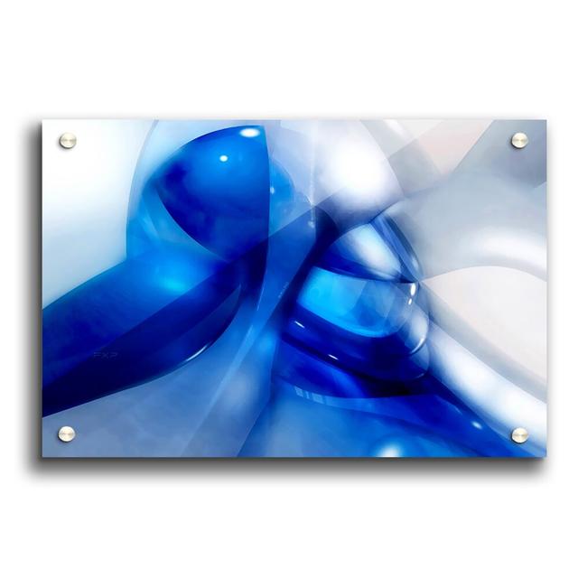 Liquid Blue Canvas - Unframed Graphic Art Print on Acrylic East Urban Home Size: 84.1cm H x 118.9cm W on Productcaster.