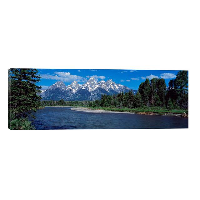 'Snake River & Grand Teton Wy Usa' by Color Bakery - Wrapped Canvas Panoramic Painting Print Ebern Designs Size: 40.64cm H x 121.92cm W x 1.91cm D on Productcaster.