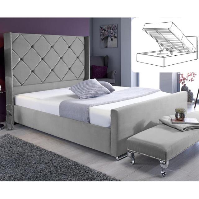 Upholstered Ottoman Bed Britainsleep Colour: Silver, Size: Super King (6') on Productcaster.