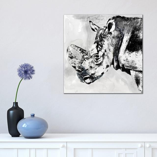 Rhino Wash by Carol Robinson - Print on Canvas Ebern Designs Format: Wrapped Canvas, Size: 45.72cm H x 45.72cm W x 1.91cm D on Productcaster.