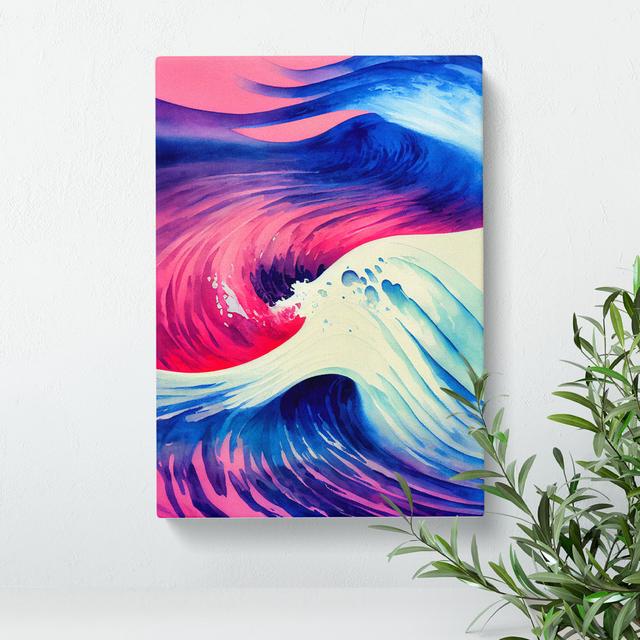 Ocean Wave in Colour No.2 Abstract - Wrapped Canvas Painting House of Hampton Size: 60cm H x 40cm W x 3cm D on Productcaster.