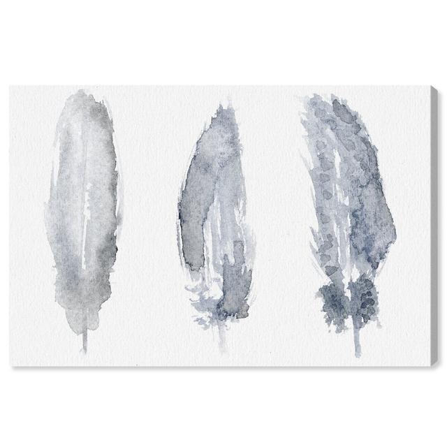 'Feathered Grey' Painting on Wrapped Canvas East Urban Home Size: 61 cm H x 91.4 cm W on Productcaster.