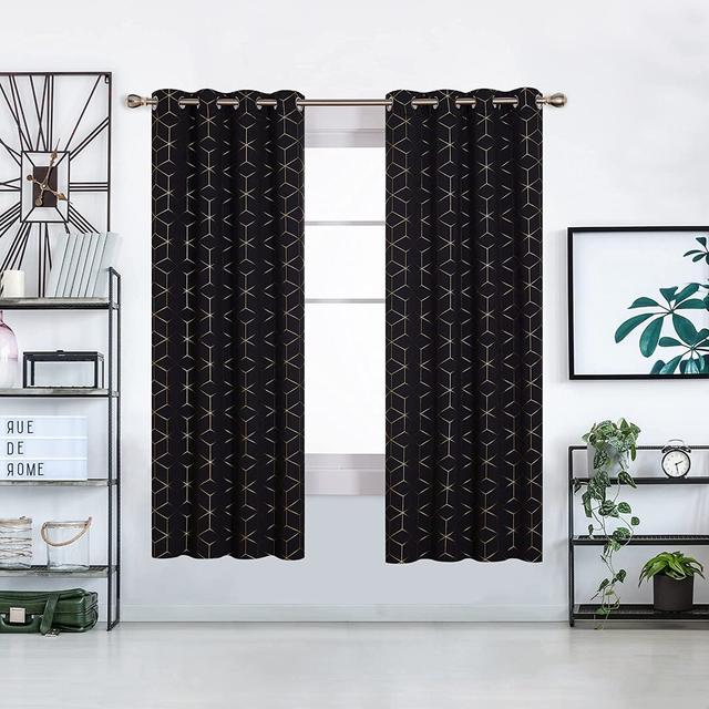 Malone Room Darkening Thermal Curtain (Set of 2) Fairmont Park Panel Size: Width 140 x Drop 183cm, Colour: Black on Productcaster.