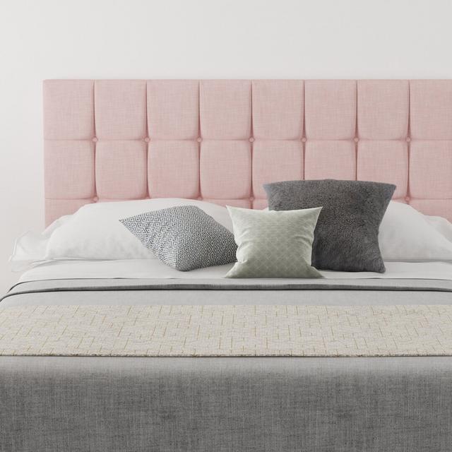 Wellington Upholstered Headboard Fairmont Park Size: Super King (6'), Upholstery: 100% Cotton Tea Rose on Productcaster.