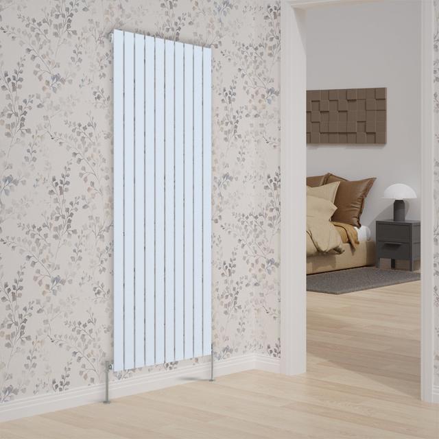 Briscoe Vertical Single Flat Panel Radiator Belfry Heating Colour: White, Size: 180cm H x 68cm W x 5.2cm D on Productcaster.