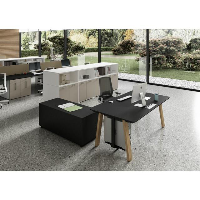 Lauri Desk Ebern Designs Colour: Black, Size: 75cm H x 120cm W x 80cm D on Productcaster.