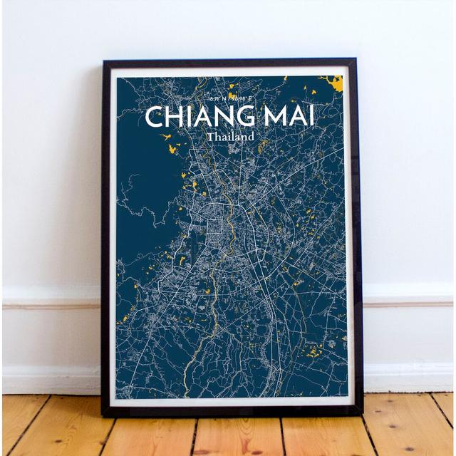 Chiang Mai City Map - No Frame Print East Urban Home Size: 43.2cm H x 27.9cm W x 0.13cm D on Productcaster.