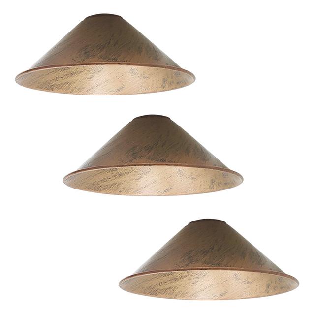 Veltri 10cm H x 22cm W Metal Cone Shape Pendant Shade ( Uno ) (Set of 3) Borough Wharf Colour: Brushed Copper on Productcaster.