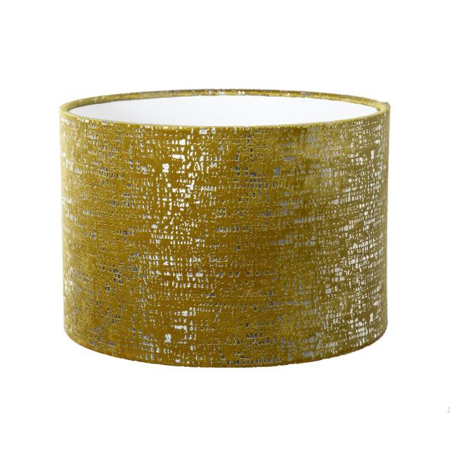 70cm Velvet Drum Lamp shade Bloomsbury Market Size: 20cm H x 30cm W x 30cm D, Colour: Mustard on Productcaster.