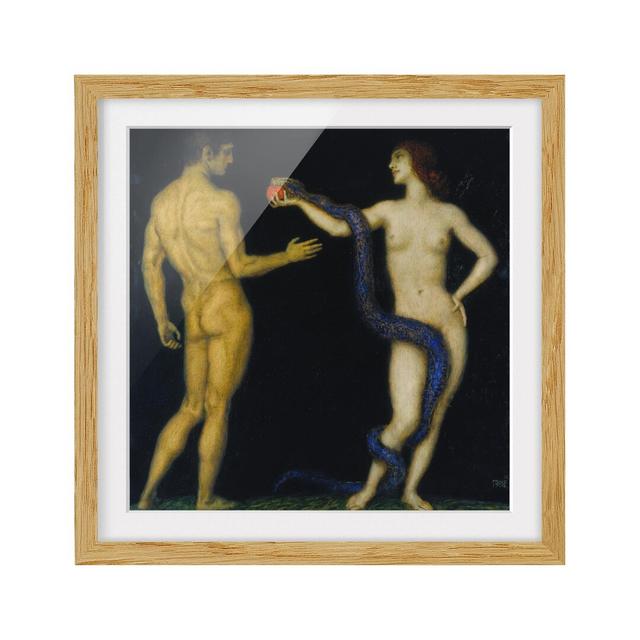 'Adam and Eve' Framed Painting Print East Urban Home Size: 50cm H x 50cm W, Frame Options: Natural oak on Productcaster.