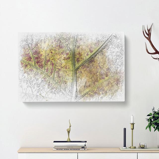 Veins of the Leaf - Wrapped Canvas Painting Print East Urban Home Size: 35cm H x 50cm W x 3cm D on Productcaster.