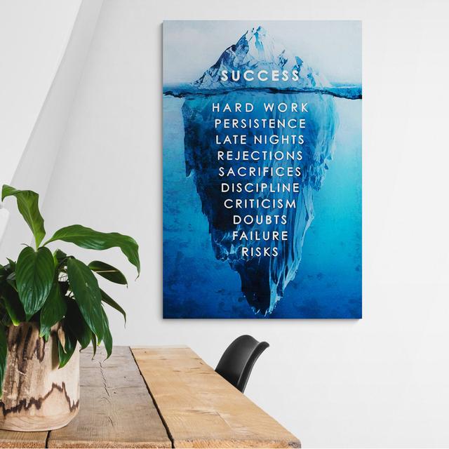 Success - Motivational - Tip Of The Iceberg - Canvas Wall Art Framed Print - Various Sizes Happy Larry Size: 81cm H x 61cm W x 4cm D on Productcaster.