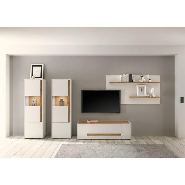 Alexix Entertainment Unit for TVs up to 65" Ebern Designs Colour: White on Productcaster.