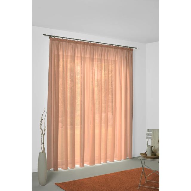 Sunday 82% Polyester And 18% Cotton Semi Sheer Pinch Pleat Curtain Panel Wirth Panel Size: 142cm Width x 345cm Drop, Curtain Colour: Terra on Productcaster.