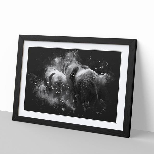 Herd of Elephants - Picture Frame Graphic Art East Urban Home Frame Option: Black Framed, Size: 48cm H x 65cm W x 2cm D on Productcaster.