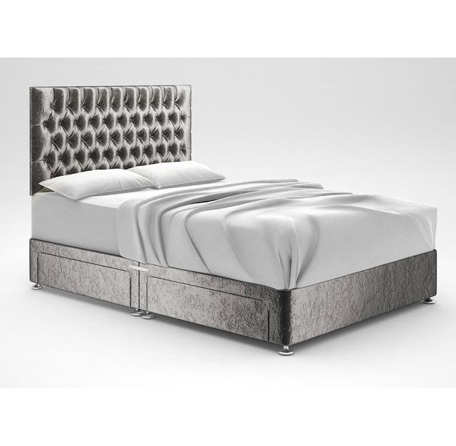 Zawacki Divan Bed Base 17 Stories Size: King (5'), Colour: Silver, Storage Type: 2 Drawers Same Side on Productcaster.